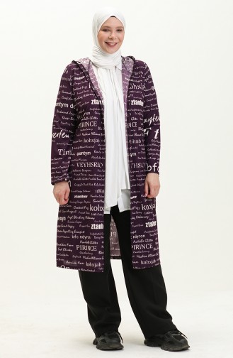 Oversize Hooded Cape 4707-06 Purple 4707-06