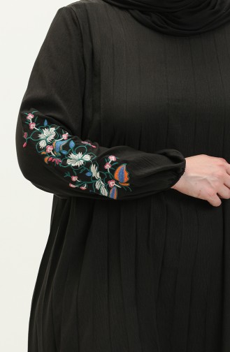 Plissierte, bestickte Tunika-Hose Doppelset 1036-06 Schwarz 1036-06