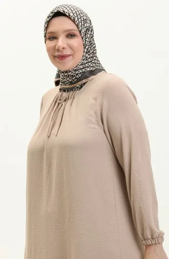 Kadin Buyuk Beden Viskon Uzun Anne Elbise 8408 1 Taş