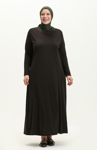 ملابس الحجاب طول الفستان فستان نسائي مقاس كبير 8685 كاكي 8685.Haki
