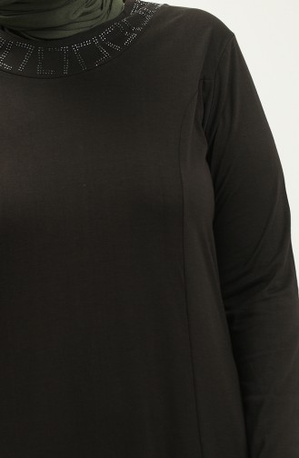 Hijab Kleidung Kleid Länge Damen Mutter Plus Size Kleid 8685 Khaki 8685.Haki