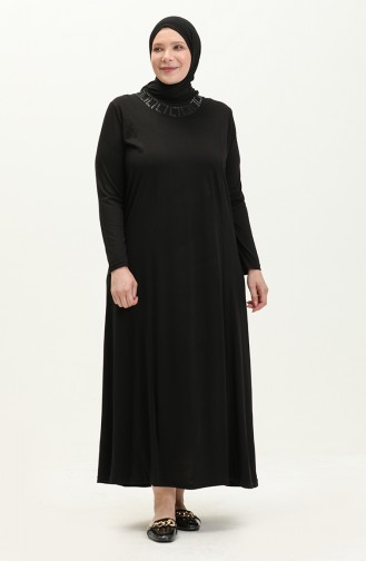 Hijab Vêtements Robe Longueur Femme Mère Grande Taille Robe 8685 Noir 8685.siyah