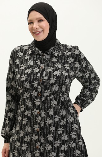 Damen Plus Size Sommerkleid Plus Hijab Kleidung Langes Kleid 8751 Grau 8751.Gri