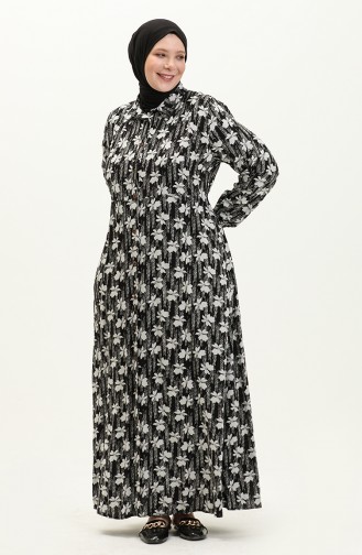 Robe D`été Grande Taille Pour Femmes Vêtements Hijab Robe Longue 8751 Noir 8751.siyah