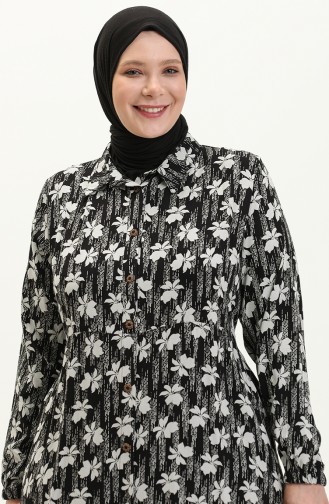 Damen Plus Size Sommerkleid Plus Hijab Kleidung Langes Kleid 8751 Schwarz 8751.siyah