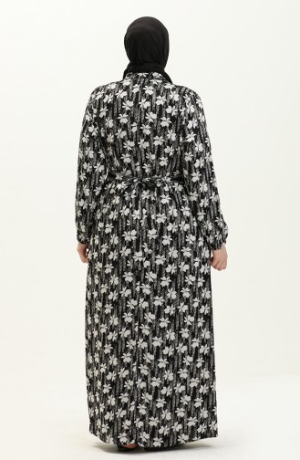 Damen Plus Size Sommerkleid Plus Hijab Kleidung Langes Kleid 8751 Schwarz 8751.siyah