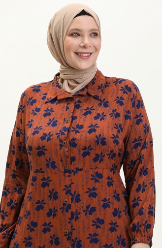 Women`s Plus Size Summer Dress Plus Hijab Clothing Long Dress 8751 Tan 8751.TABA