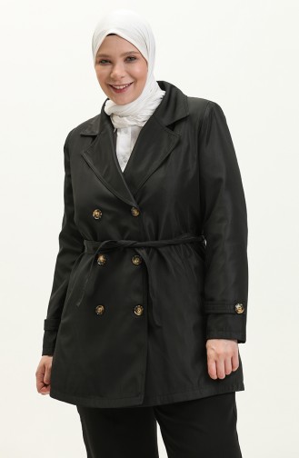 Black Trenchcoat 8656.Siyah