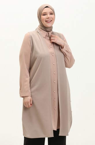 سترة بدون أكمام رمادي فاتح 4804.Taş