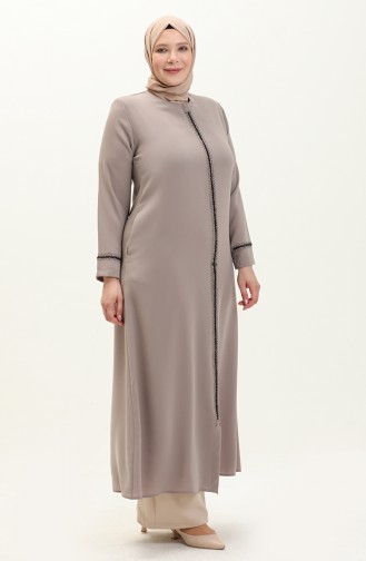 Übergrößen Stein gedruckt Abaya 5054-06 Nerz 5054-06