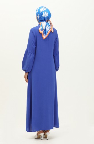 Abaya Boutonnée Aerobin 0204-03 Bleu Roi 0204-03