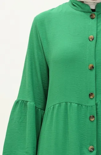 Abaya Boutonnée Aerobin 0204-04 Vert 0204-04