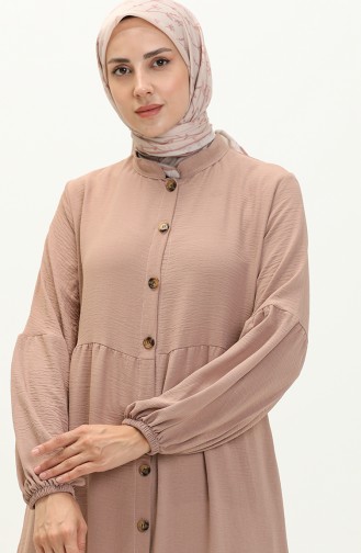 Aerobin Buttoned Abaya 0204-06 Mink 0204-06