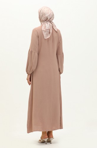 Aerobin Buttoned Abaya 0204-06 Mink 0204-06