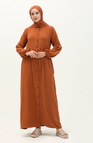 Aerobin Buttoned Abaya 0204-07 Tan 0204-07