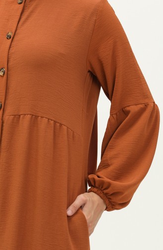 Aerobin Buttoned Abaya 0204-07 Tan 0204-07