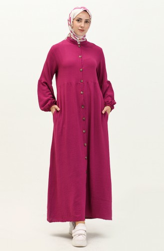 Abaya Boutonnée Aerobin 0204-08 Fushia 0204-08