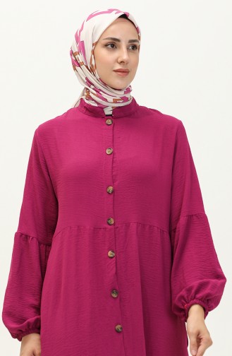 Abaya Boutonnée Aerobin 0204-08 Fushia 0204-08