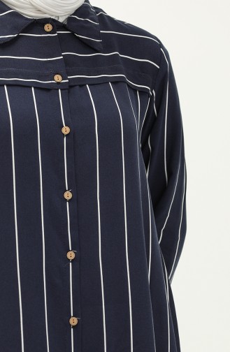 Ensemble Deux Pièces à Rayues 0112A-01 Bleu Marine 0112A-01