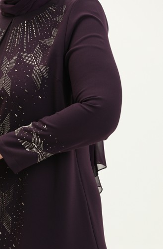 Robe de Soirée Grande Taille 6077-01 Pourpre 6077-01