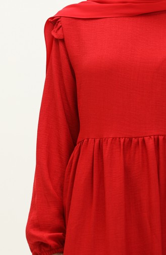 Kleid mit Rüschen 0201-01 Rot 0201-01