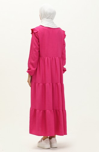 Kleid mit Rüschen 0201-06 Fuchsia 0201-06