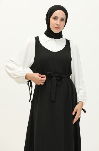 Aerobin Anzug Erscheinungsbild Kleid 0203-01 Schwarz Weiß 0203-01