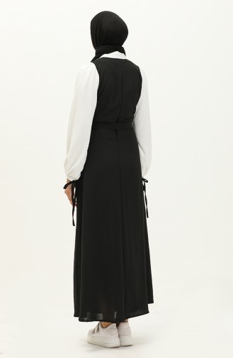 Aerobin Anzug Erscheinungsbild Kleid 0203-01 Schwarz Weiß 0203-01