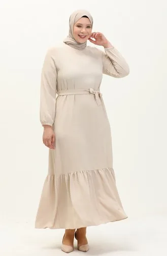 Robe D`été Grande Taille Plissée Pour Femmes Hijab Tissu Ayrobin Pierre 8414 8414.Taş