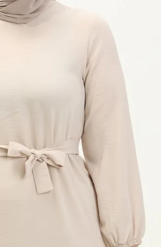 Robe D`été Grande Taille Plissée Pour Femmes Hijab Tissu Ayrobin Pierre 8414 8414.Taş