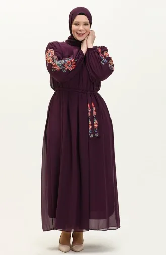 Robe Mousseline Brodée 24Y8889-01 Pourpre 24Y8889-01