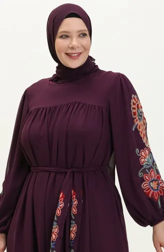 Robe Mousseline Brodée 24Y8889-01 Pourpre 24Y8889-01