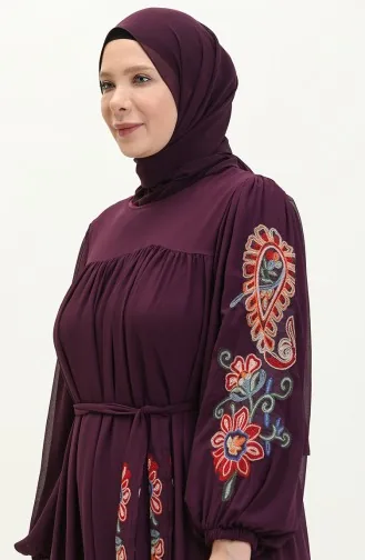 Robe Mousseline Brodée 24Y8889-01 Pourpre 24Y8889-01