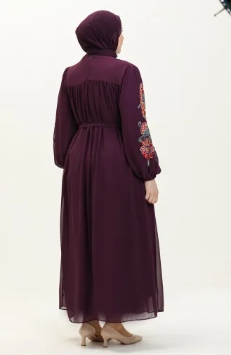 Robe Mousseline Brodée 24Y8889-01 Pourpre 24Y8889-01