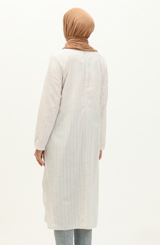 Kolyeli Uzun Tunik 24Y9038-01 Bej
