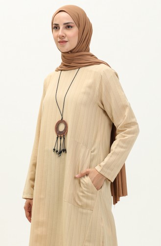 Kolyeli Uzun Tunik 24Y9038-02 Sarı