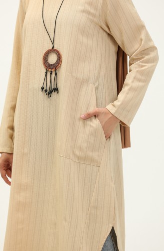 Kolyeli Uzun Tunik 24Y9038-02 Sarı