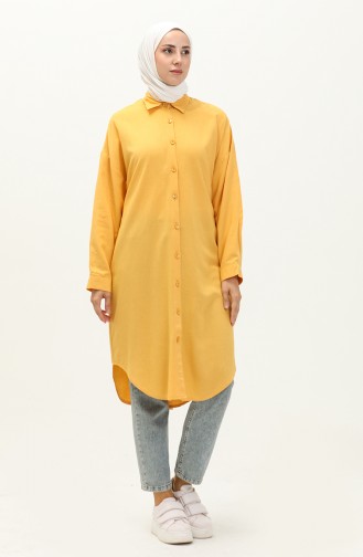 Buttoned Linen Tunic 24Y9042-02 Mustard 24Y9042-02