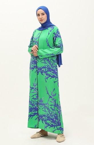 Şile Fabric Authentic Abaya 8282-03 Green 8282-03