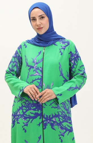 Abaya Authentique en Tissu Şile 8282-03 Vert 8282-03