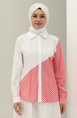 Plaid Shirt 60400-04 white Red 60400-04
