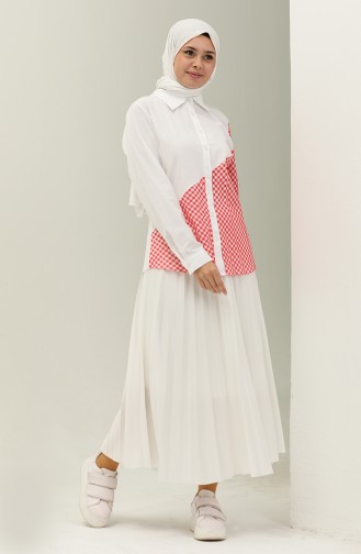 Plaid Shirt 60400-04 white Red 60400-04