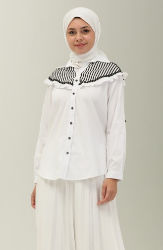 White Overhemdblouse 14513