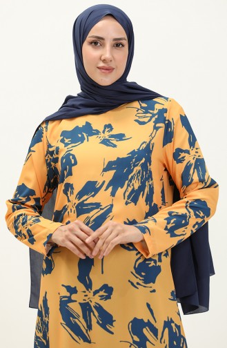 Ensemble Deux Pièces à Motifs 0113-04 Bleu Roi Jaune 0113-04