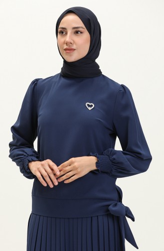 Krawatten-Bluse-Rock-Doppelset 2046-04 Marineblau 2046-04