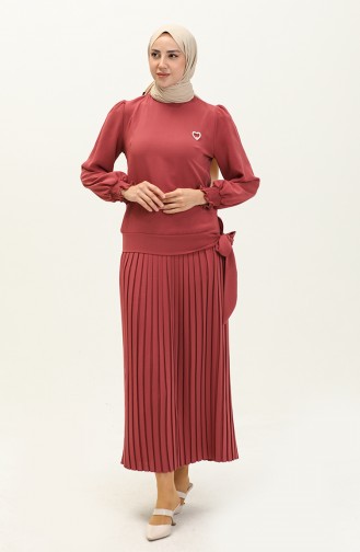 Ensemble Blouse Jupe 2046-05 Rose Pâle 2046-05