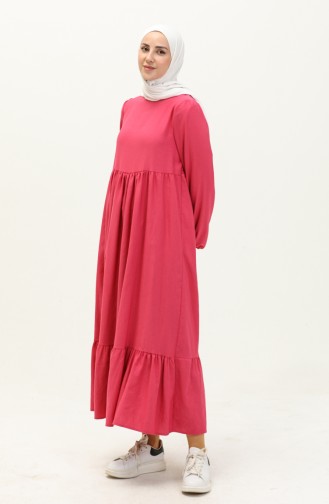 Shirred Dress 1886-02 Pink 1886-02