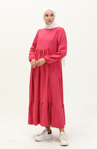 Shirred Dress 1886-02 Pink 1886-02