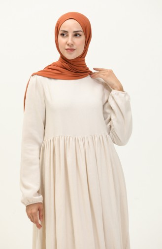 Gerafftes Kleid 1886-03 Creme 1886-03