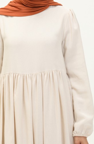 Gerafftes Kleid 1886-03 Creme 1886-03